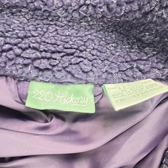 Womens Purple Sherpa  Fleece Coat  220 Hickory 2XL Full Zip Polyester Cozy Warm - Picture 4 of 6